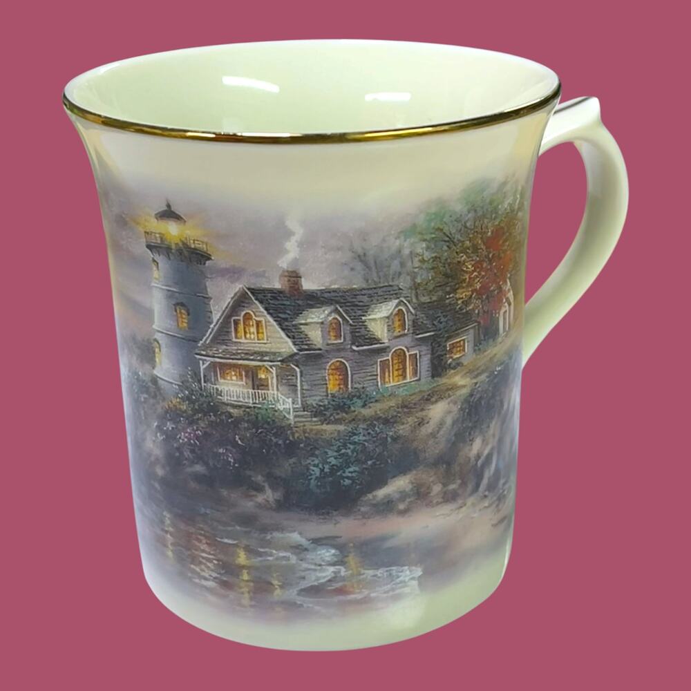 Lenox The Light in the Mist Mug Nicky Boehme Psalm 27:1 Lighthouse Japan